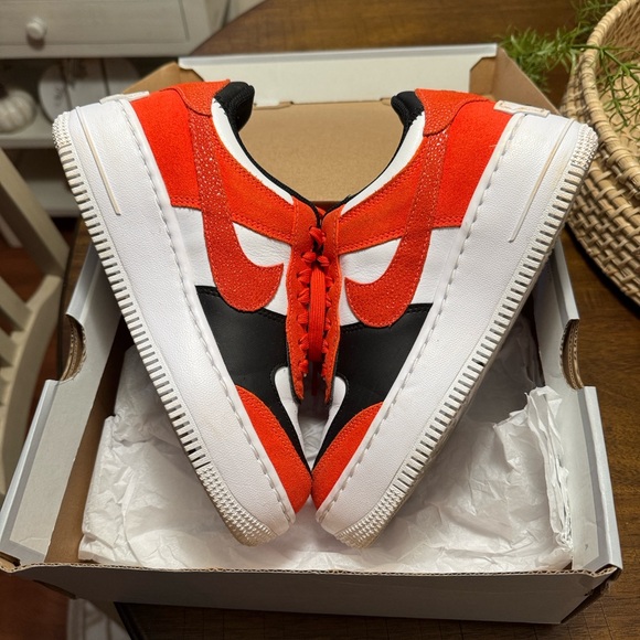 Nike Air Force 1 Custom Orange/ Black/White Sz Women’s 6 - Picture 2 of 8